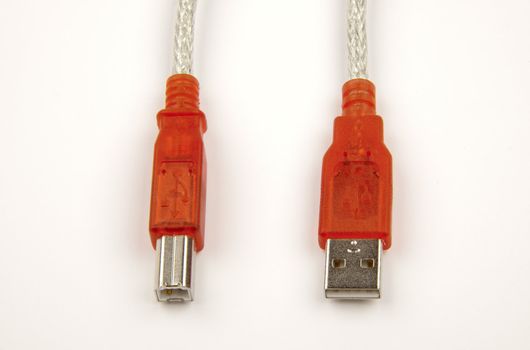 USB type A and USB type B connectors