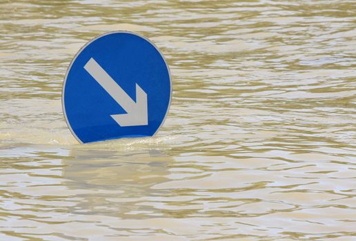 Emanating from the flooded river transport guide plate.