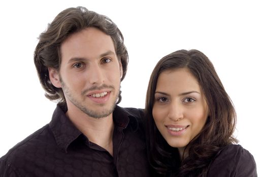 portrait of young couple on an isolated background