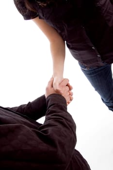 people hand shaking on an isolated background