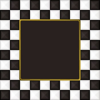 black and white square checkered picture frame or border