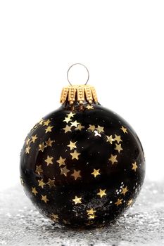 black and gold Christmas ornament