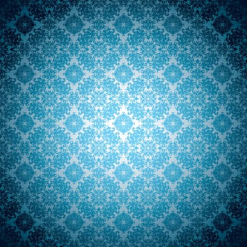 Blue abstract floral seamless background wallpaper pattern