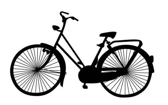 Illustrated silhouette of an old bike