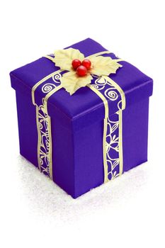 red christmas gift box, white background