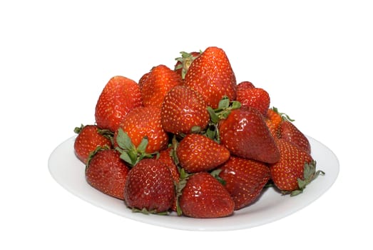 Strawberry on a plate on a white background