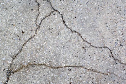 Cracked terrazzo floor detail..