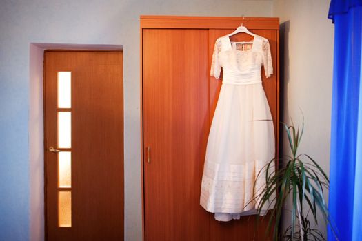 wedding dress in the room