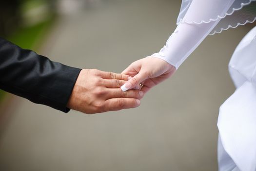 hands of bride and groom