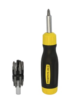 Modern screwdriver isolated over white