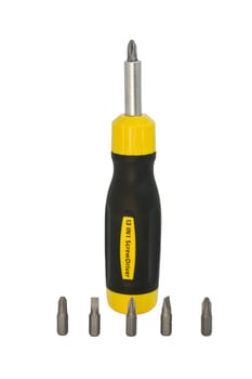 Modern screwdriver isolated over white