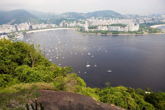 boats in a bay of Rio de Janeiro