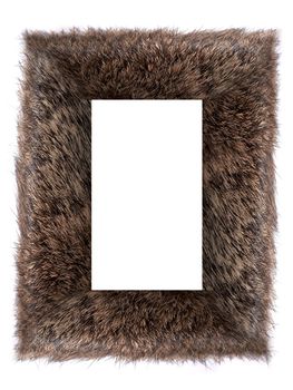 A furry Frame on a white background