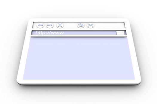 3D Illustration. A symbolic Browser Window.