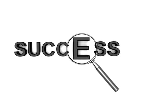 three dimensional text of success