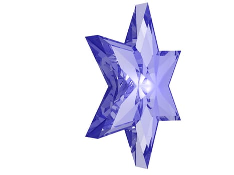 three dimensional isolated purple star