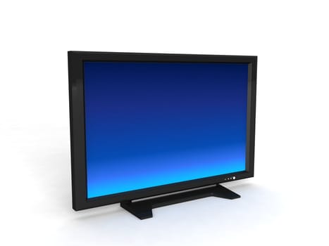 three dimensional lcd television with white background