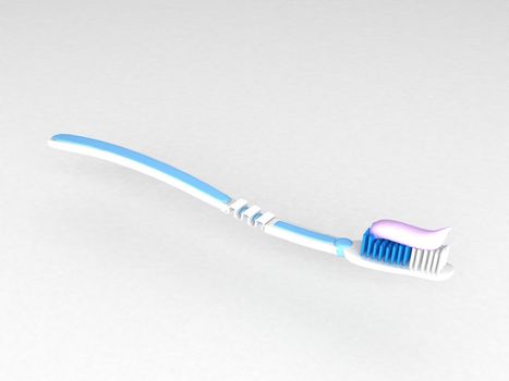 three dimensional isolated toothbrush with toothpaste