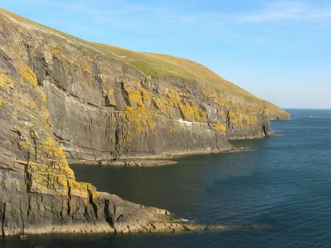 Cliffs of Cilan Head, Lleyn Peninsular, Wales, UK.