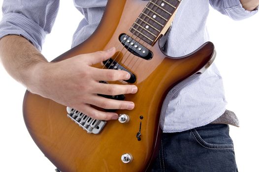 close up of guitar on an isolated background