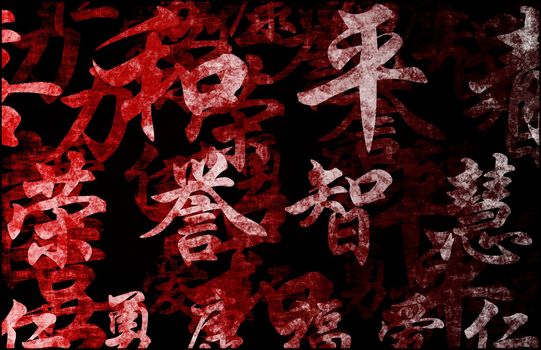 Red Zen Grunge as a Abstract Background