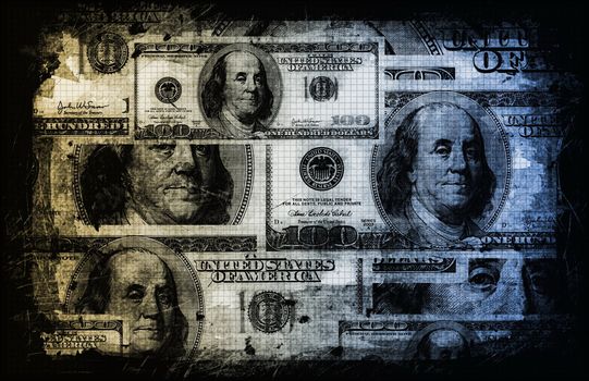 US Dollar Abstract Currency Notes as Background 