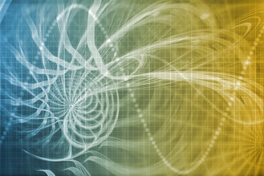 Alien Portal Abstract Background With Futuristic Data Grid