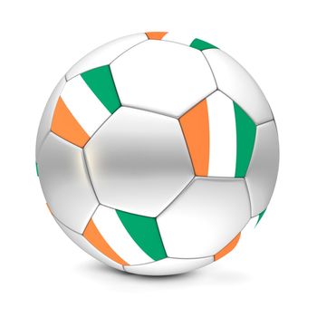 shiny football/soccer ball with the flag of Ivory Coast on the pentagons