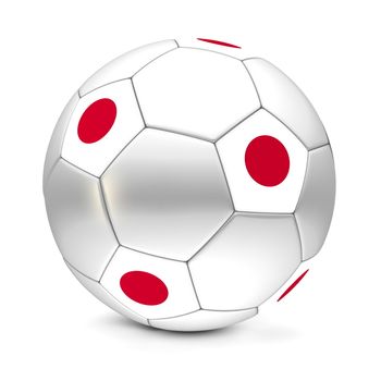 shiny football/soccer ball with the flag of Japan on the pentagons