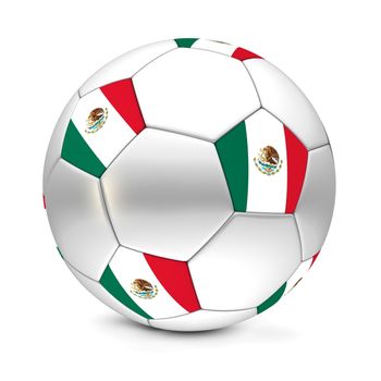 shiny football/soccer ball with the flag of Mexico on the pentagons