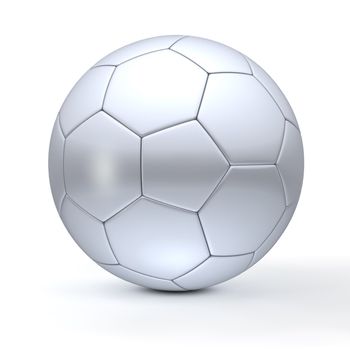 classic ball consisting of silver metallic pentagons and silver metallic hexagons