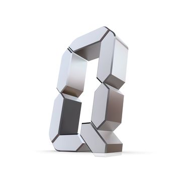 shiny 3d letter Q made of silver/chrome - LCD look