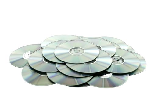 Stack of Cds isolated on white background