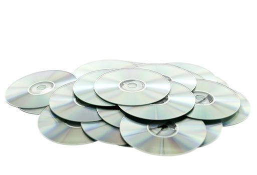 Stack of Cds isolated on white background