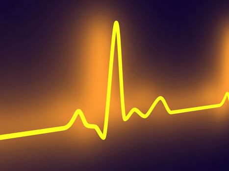 3D rendered Illustration. Heartbeat graph.