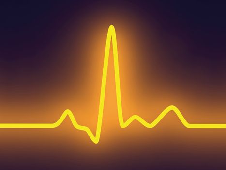 3D rendered Illustration. Heartbeat graph.