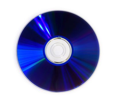 blue CD or DVD on white bacground