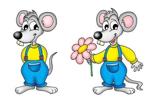 pair of mouses - color illustration.