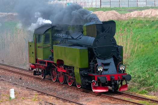 Retro steam locomotive parade in Poland
