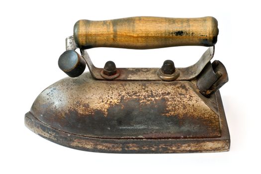 Vintage iron isolated on a white background
