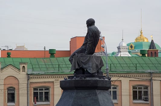 a momument to the great Russian writer F.M. Dostoevskiy, situated near the Lenin's library in Moscow