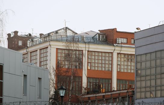 old Zinger factory building in Podol'sk, Russia. Industrial landscape
