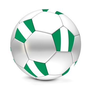 shiny football/soccer ball with the flag of Nigeria on the pentagons