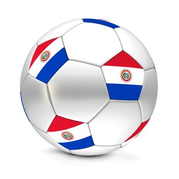 shiny football/soccer ball with the flag of Paraguay on the pentagons