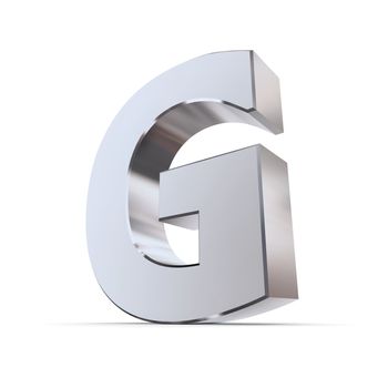 shiny 3d letter G made of silver/chrome