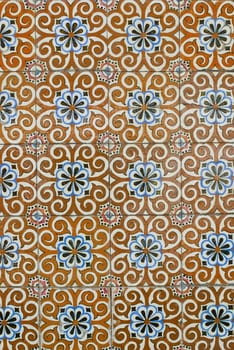 Detail of Portuguese glazed tiles.