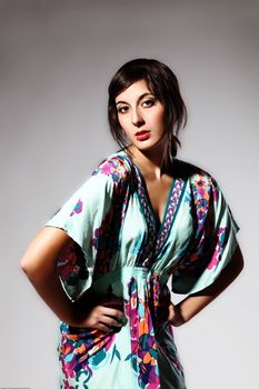 Photo Of A Beautiful Model Posing In A Floral Summer Dress