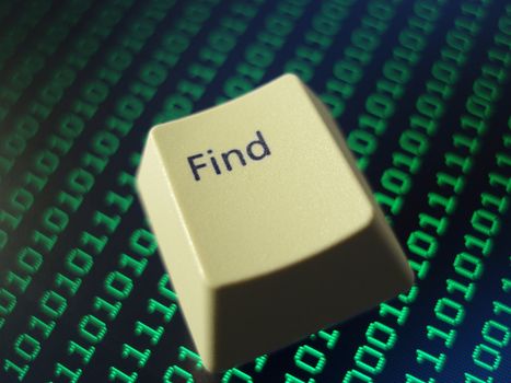 concept: a find key from a computer, internet or data search   