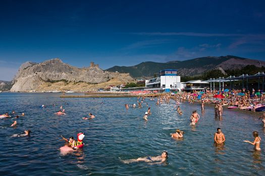 Beach in Sudak, Crimea, Ukraine