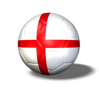 Image of a soccer ball with the flag from England isolated on a white background.
